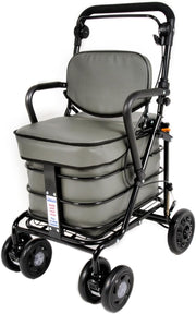 Foldable Mobility Trolley with Seat & Handbrake – Fully Assembled UK Ready
