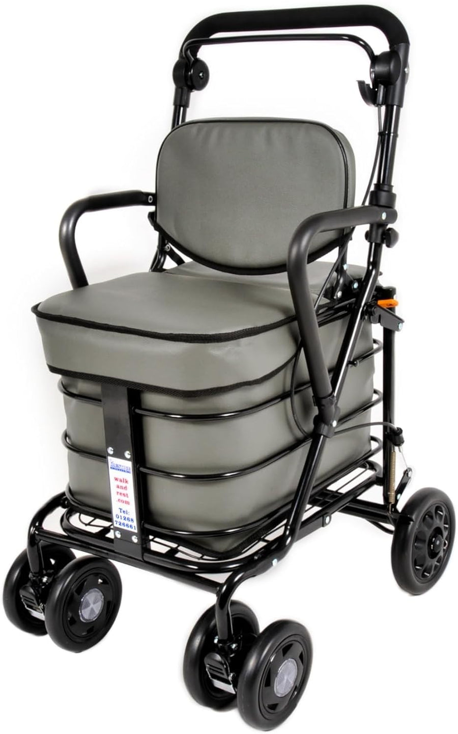 Foldable Mobility Trolley with Seat & Handbrake – Fully Assembled UK Ready