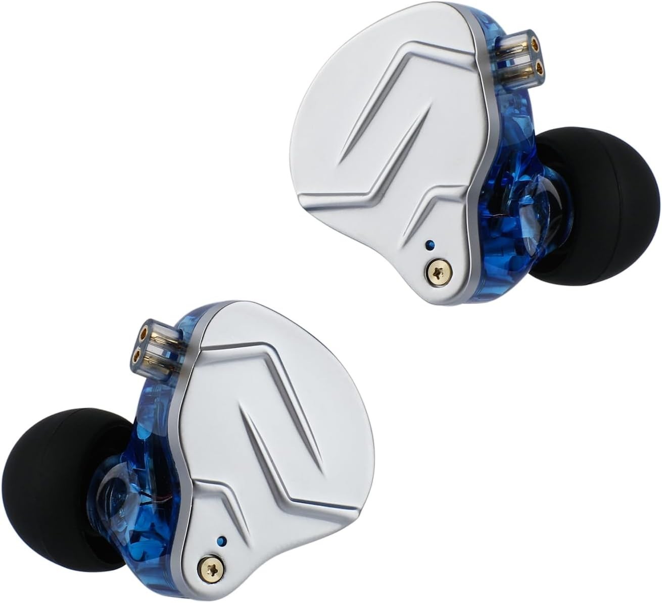 Blue Metal Hybrid Earphones 1BA+1DD HiFi Dual Driver Detachable Cable