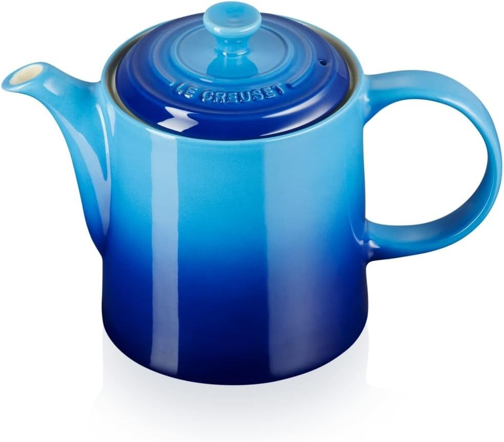Stoneware Teapot 1.3L 4 Cup Tea Pot Heat Retaining Azure Blue