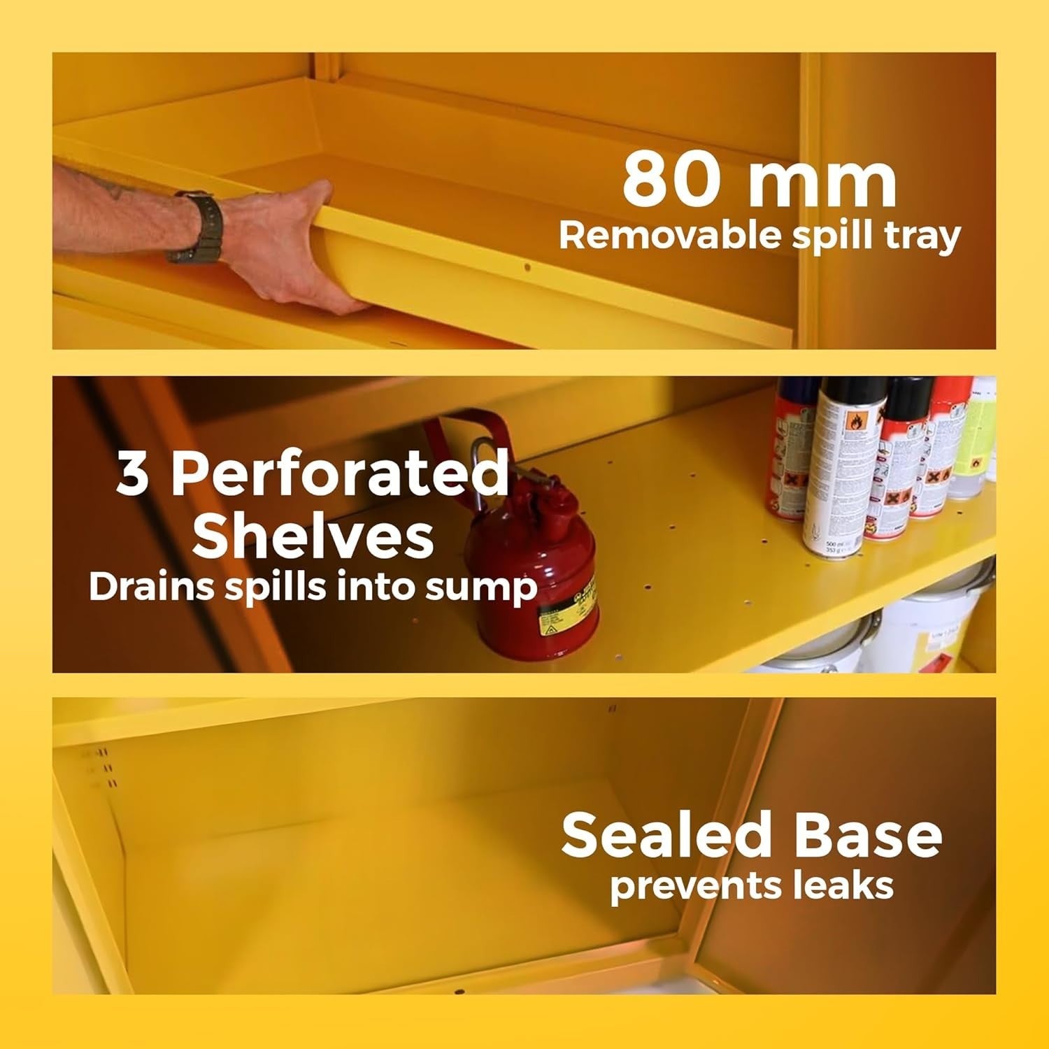 Fireproof Lockable COSHH Storage Cabinet with Adjustable Shelves 181.5cm