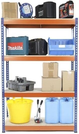2 Heavy Duty Garage Racking Units 1800x1200x450mm + Workbench 400kg Shelves