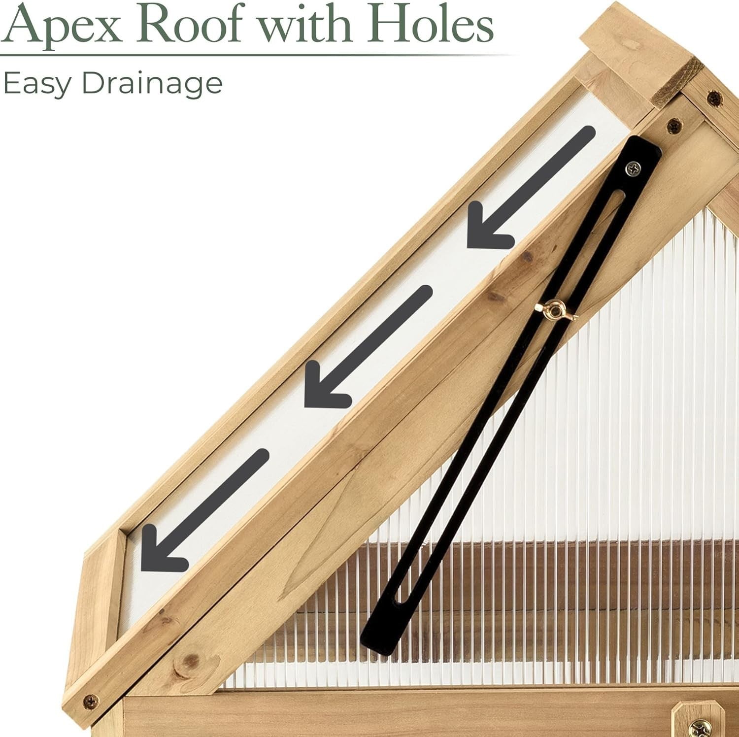 Wooden Lean-To Greenhouse Cold Frame | Natural Wood Polycarbonate Growhouse