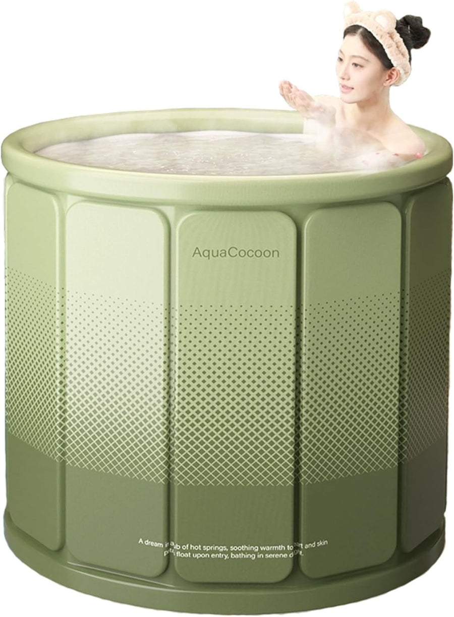 Portable Foldable Bathtub 70x65cm Green Adults Ice & SPA Soaking Tub