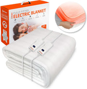 Electric Heated Mattress Blanket King 203x152cm Dual Control Fitted Washable
