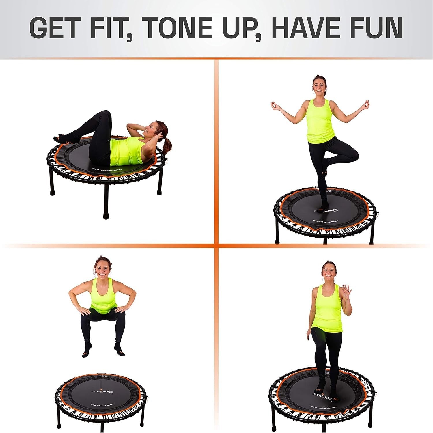 40in Bungee Rebounder Mini Trampoline Silent Folding 150kg Indoor