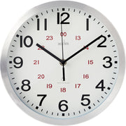25cm Radio Controlled Wall Clock Aluminium Frame Silent Accurate Timekeeping