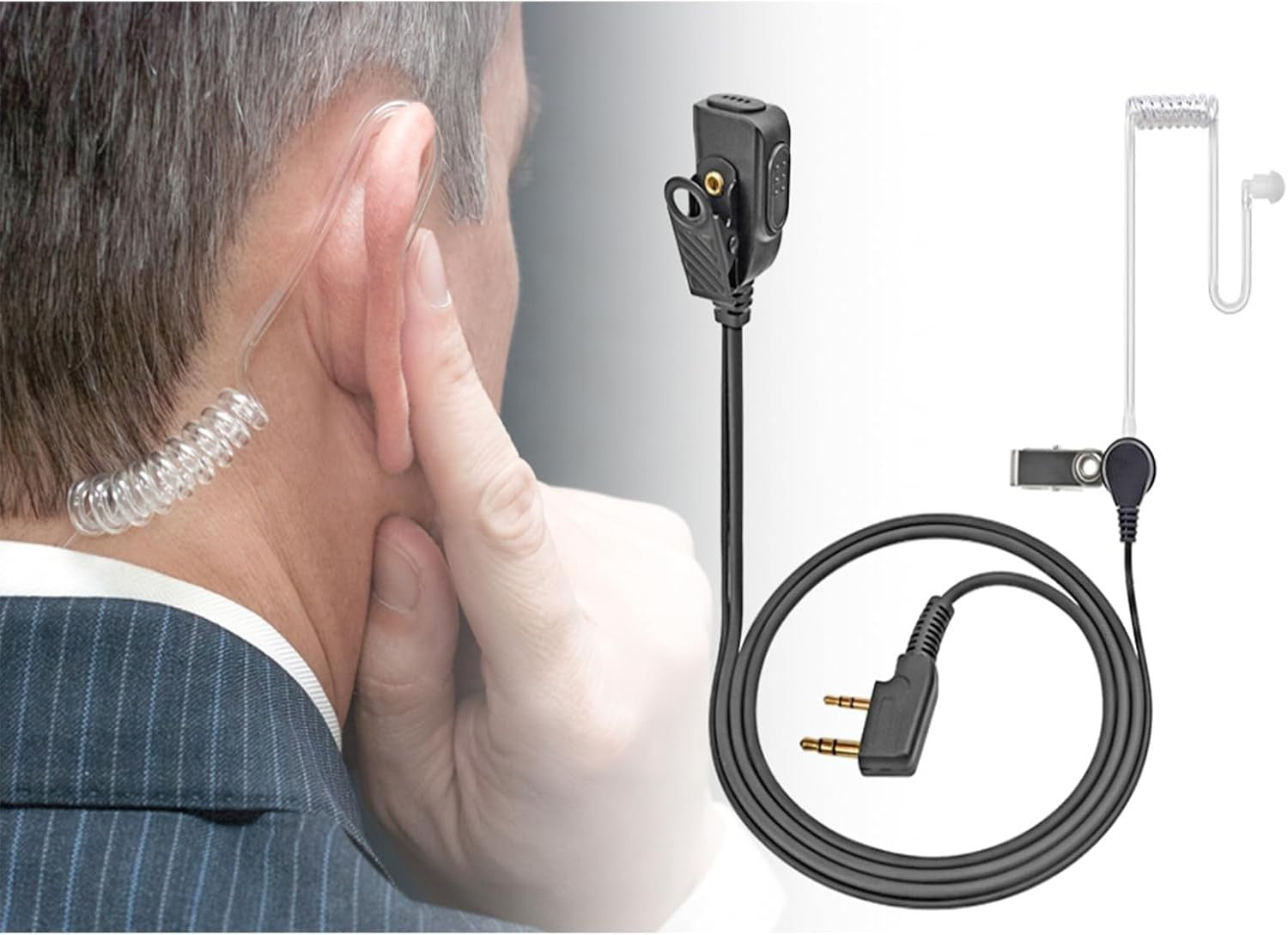 Dual Band Walkie Talkie VHF UHF NOAA Long Range Orange Radio Earpiece