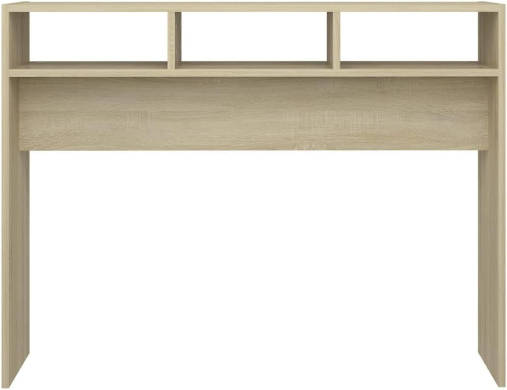Modern Console Table with Storage Shelves - Compact, Stylish Home Desk