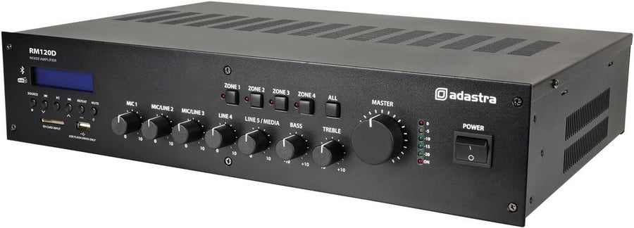120W 100V Mixer Amplifier DAB+ Bluetooth USB SD PA System