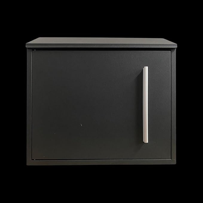 Lockable Wall Mounted Post Box Waterproof Outdoor Mailbox Black Aluminium