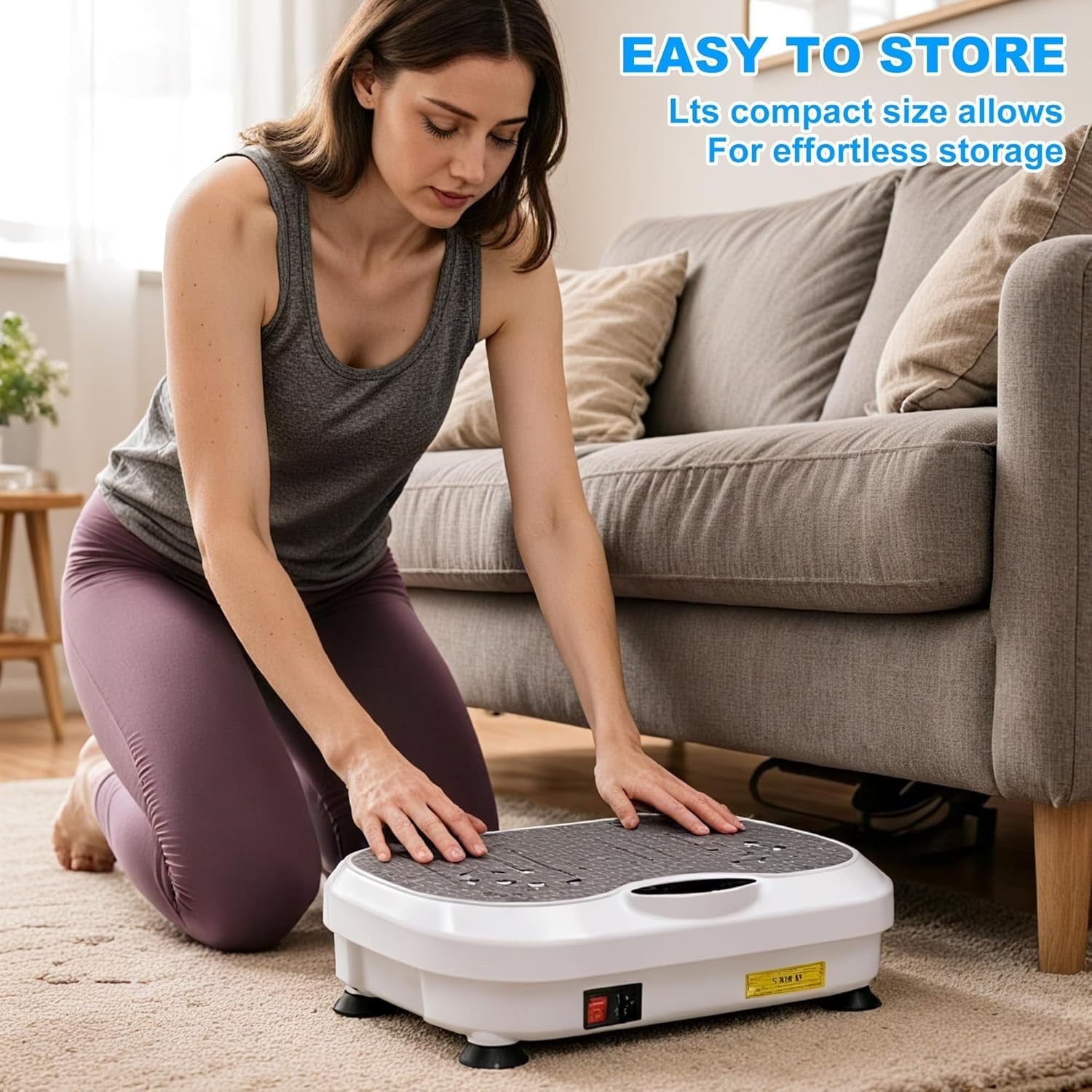 White Vibration Plate Exercise Machine 200 Speeds Lymphatic Drainage