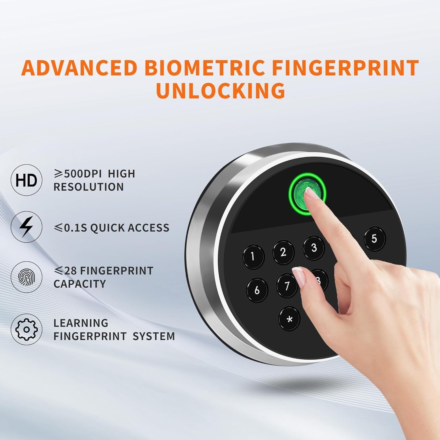 Biometric Fingerprint Safe 34L Digital Keypad Home Office Security