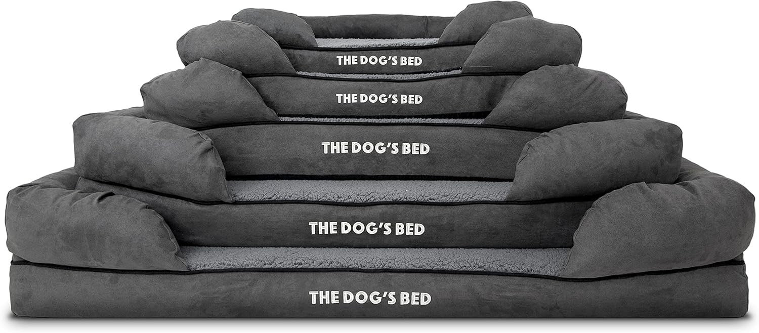 Large Orthopedic Dog Bed Plush Memory Foam Washable 91x70cm
