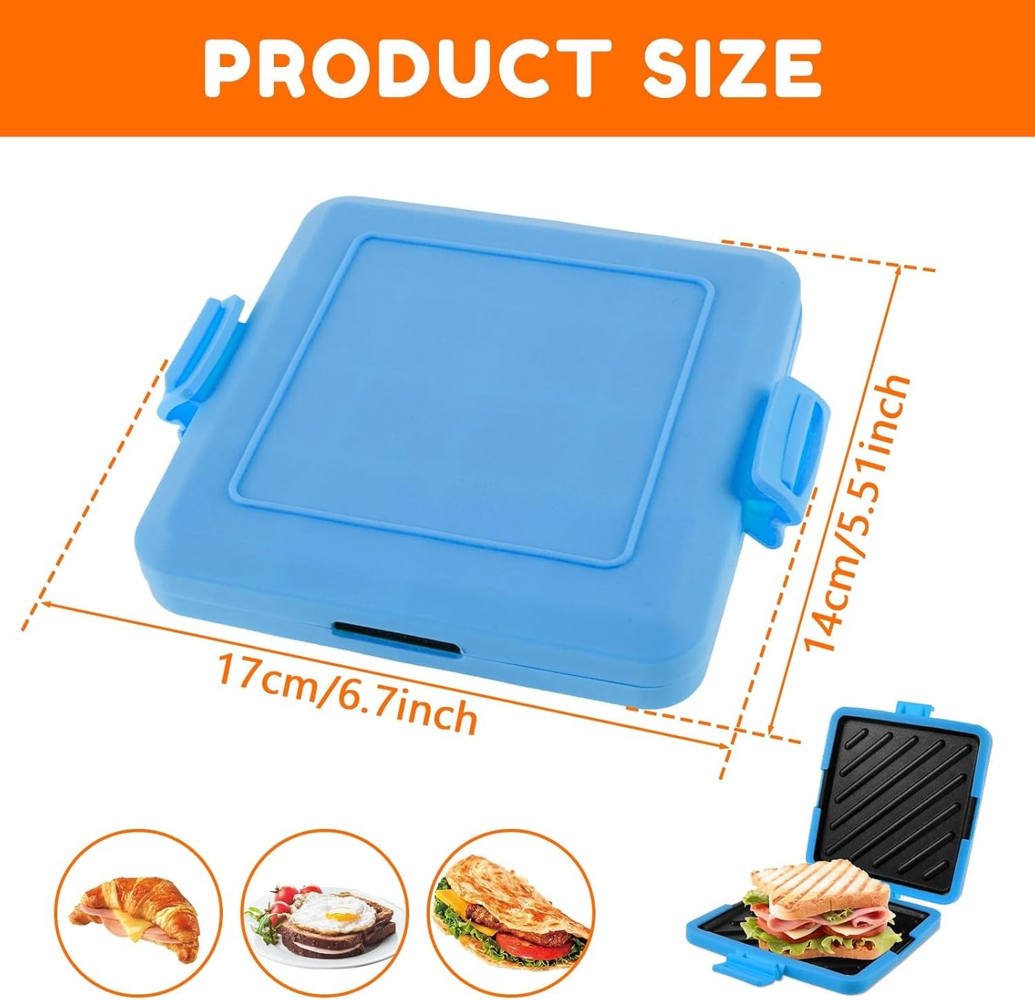 Microwave Toastie Maker Non Stick Silicone Grill Blue