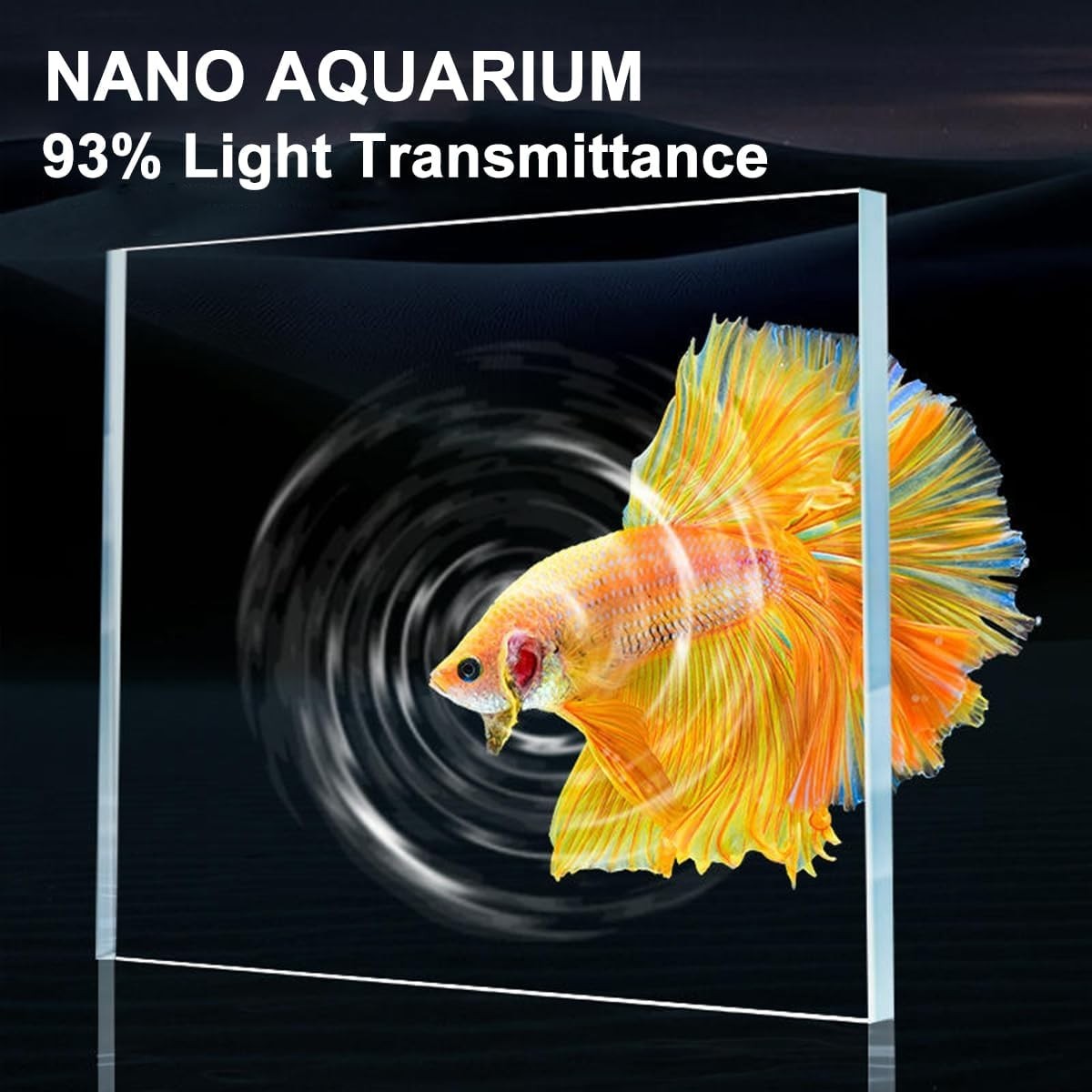 9L Nano Glass Fish Tank With LED Light Filter Rimless Aquarium