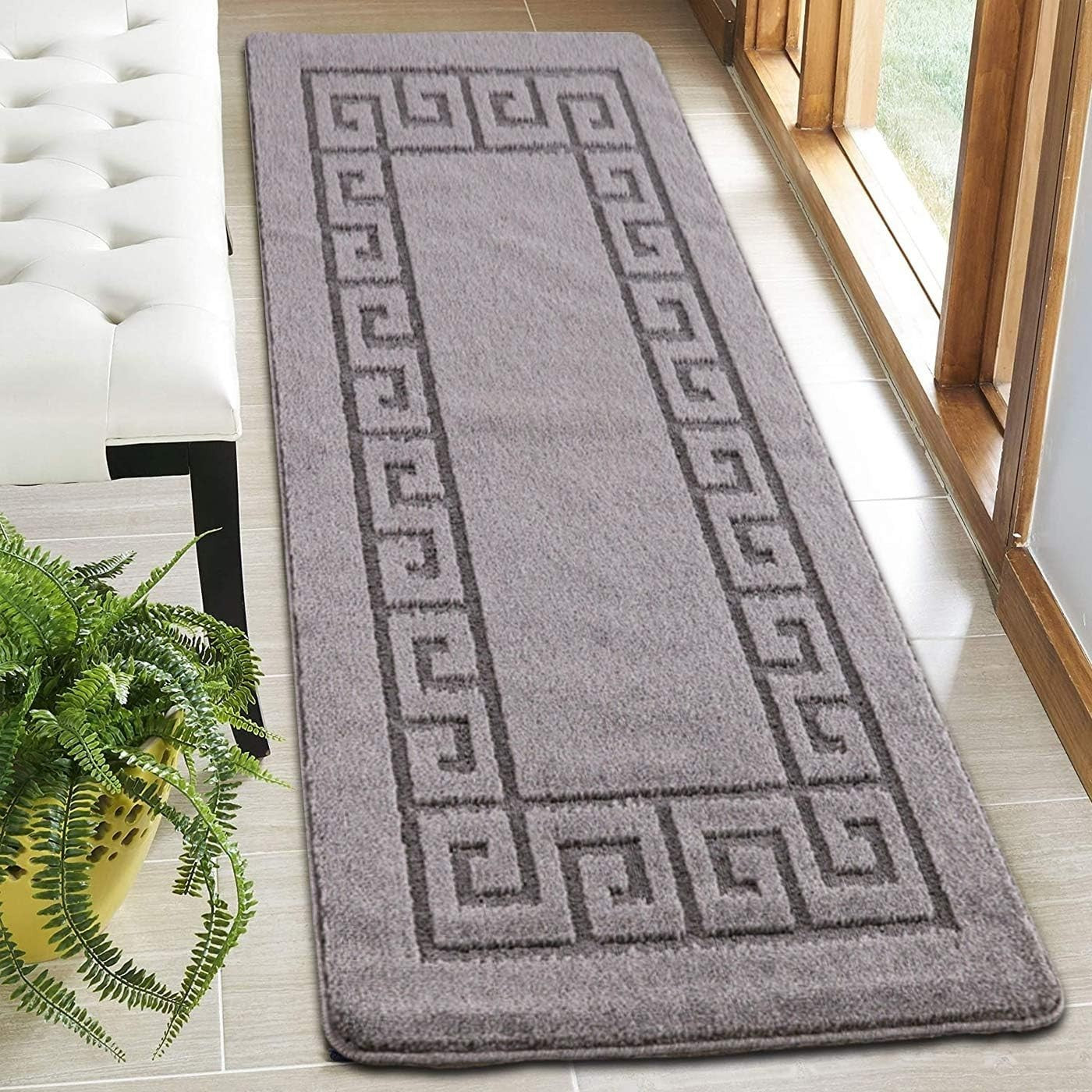 Non Slip Indoor Door Mat 40x60cm Waterproof Gel Back Entrance Rug Grey