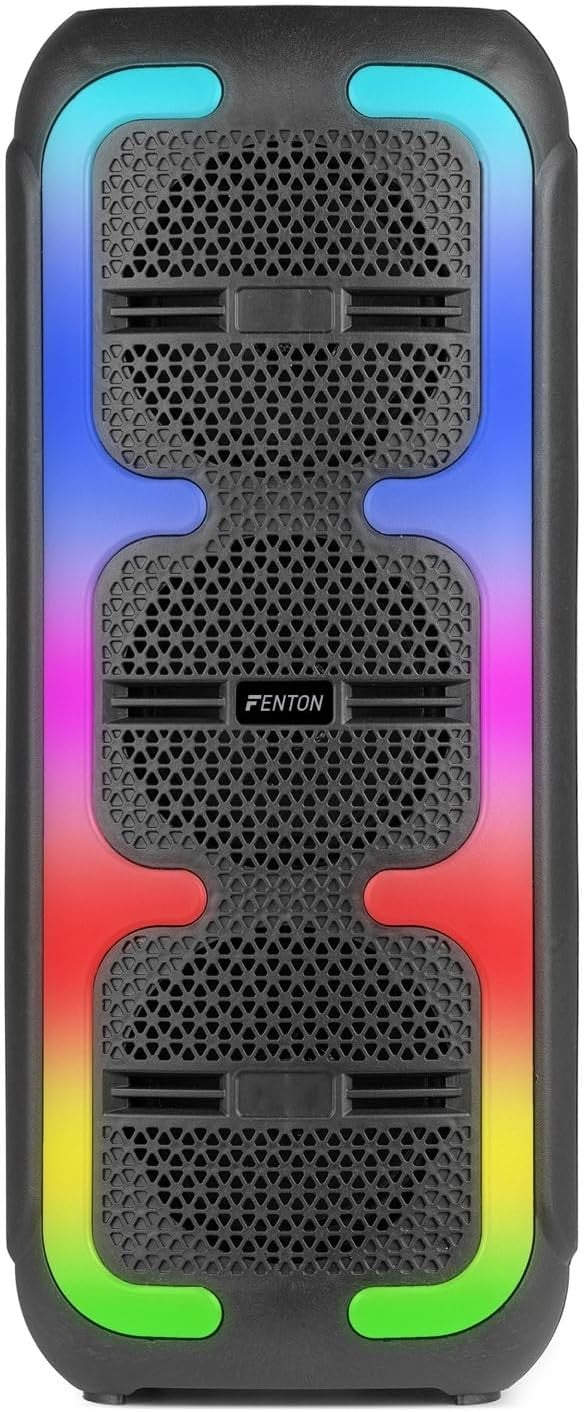 Bluetooth Karaoke Speaker 2 Wireless Mics LED Party PA System