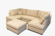 4PC U Shape Sofa with Footstool – Plush Sectional – 5/6 Seater Modular