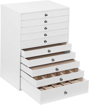 Extra Large Jewelry Box 10 Drawer Faux Leather Storage Organizer Case