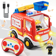 Toddler RC Fire Truck Toy with Lights & Music Remote Control Car Gift Boys Girls
