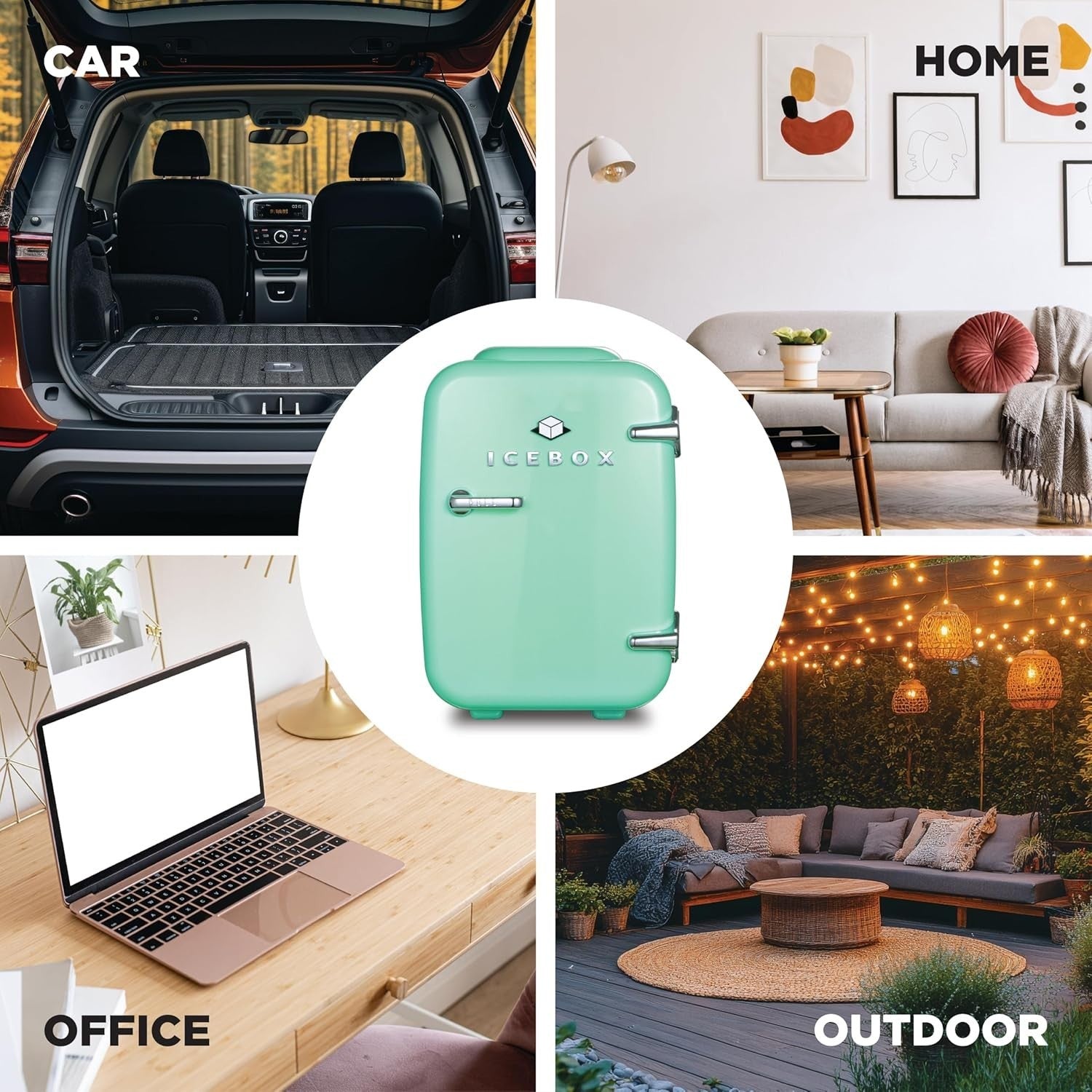 4L Mini Fridge Mint Green Portable Cooler Warmer AC/DC Use