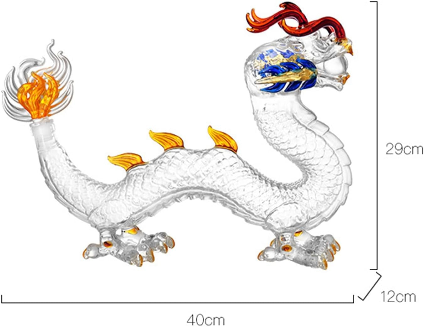 Luxury 1L Dragon Whiskey Decanter 3D Glass Sculpture | Unique Zodiac Gift
