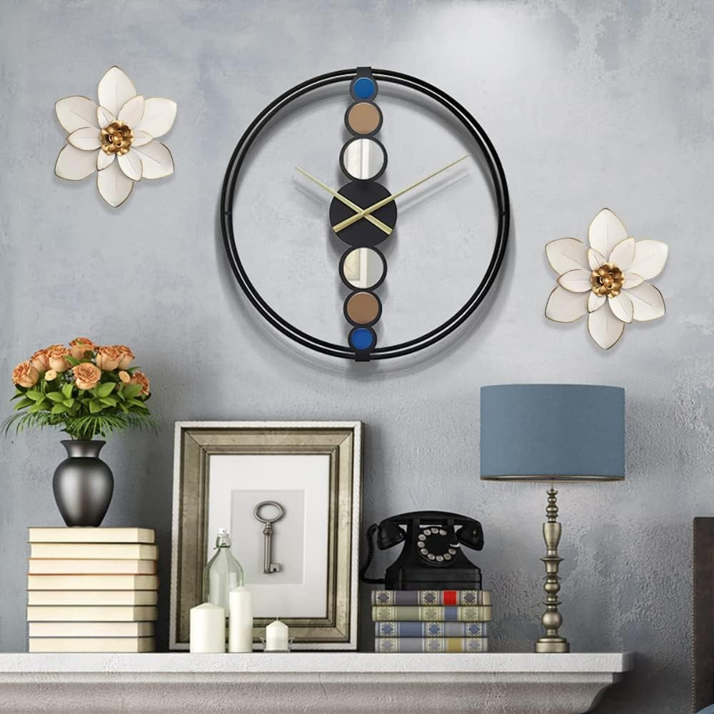 Metal Flower Wall Art 10in Rustic Modern Floral Sculpture Indoor Outdoor Decor