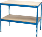 Steel Workbench 200kg Capacity MDF Top Heavy Duty Blue Powder Coated