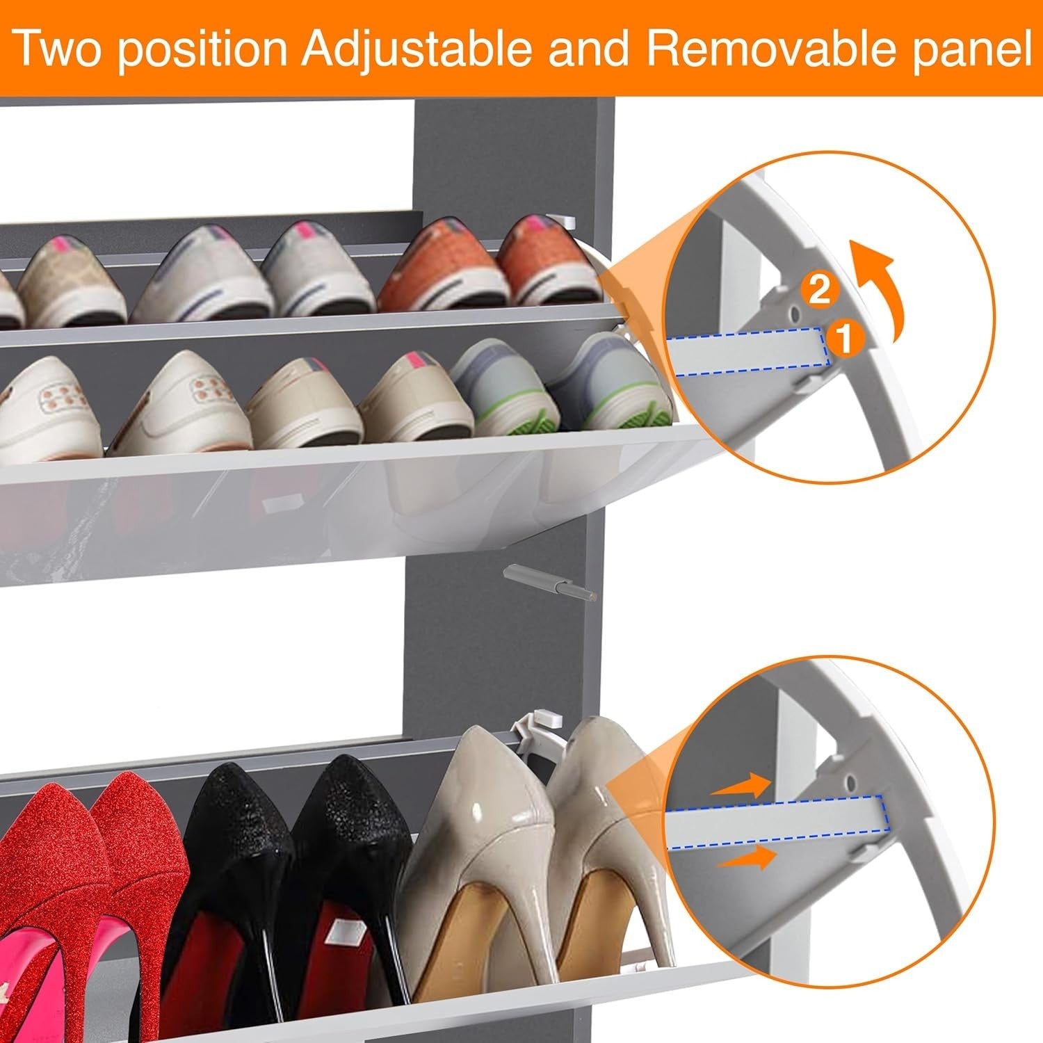 Slim High Gloss 3 Drawer Shoe Cabinet – Space-Saving Storage Organizer