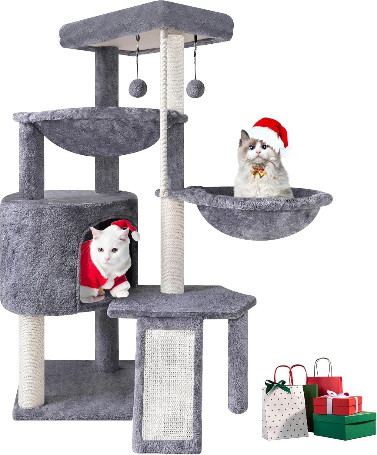 Cat Tree 95cm Climbing Tower Scratching Posts Condo Hammocks for Cats