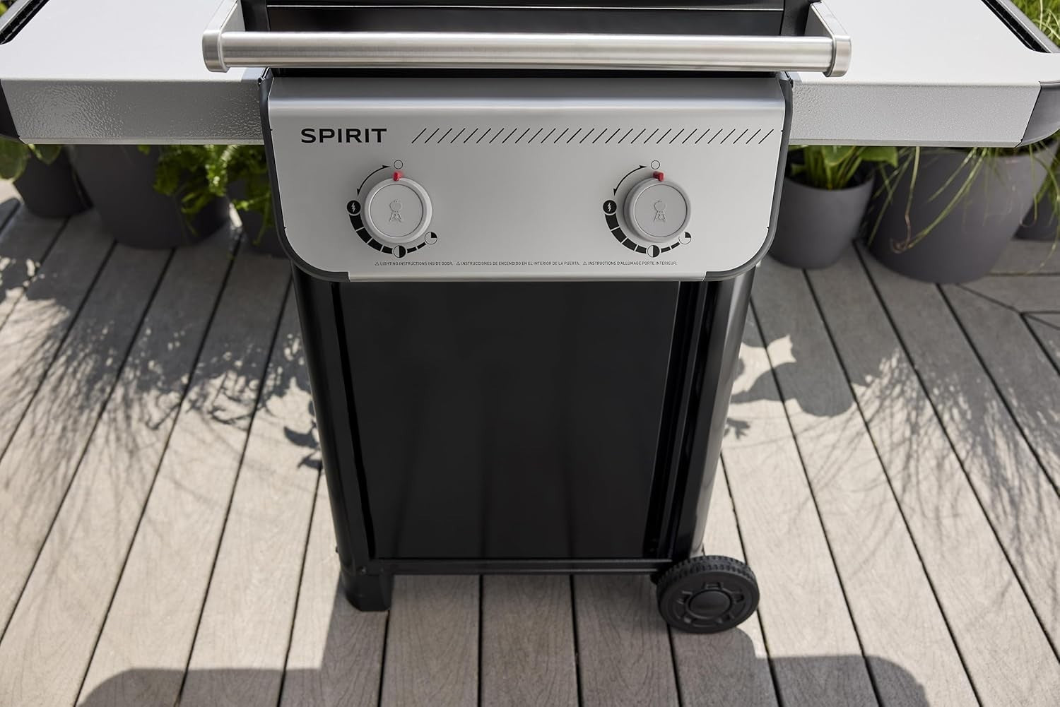 2 Burner Gas BBQ Grill with Snap-Jet Ignition, Warming Rack & Side Shelves