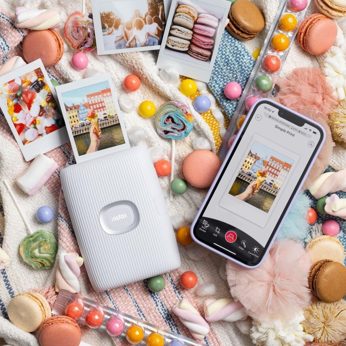 Portable Smartphone Photo Printer Bluetooth Instant Mini Prints White