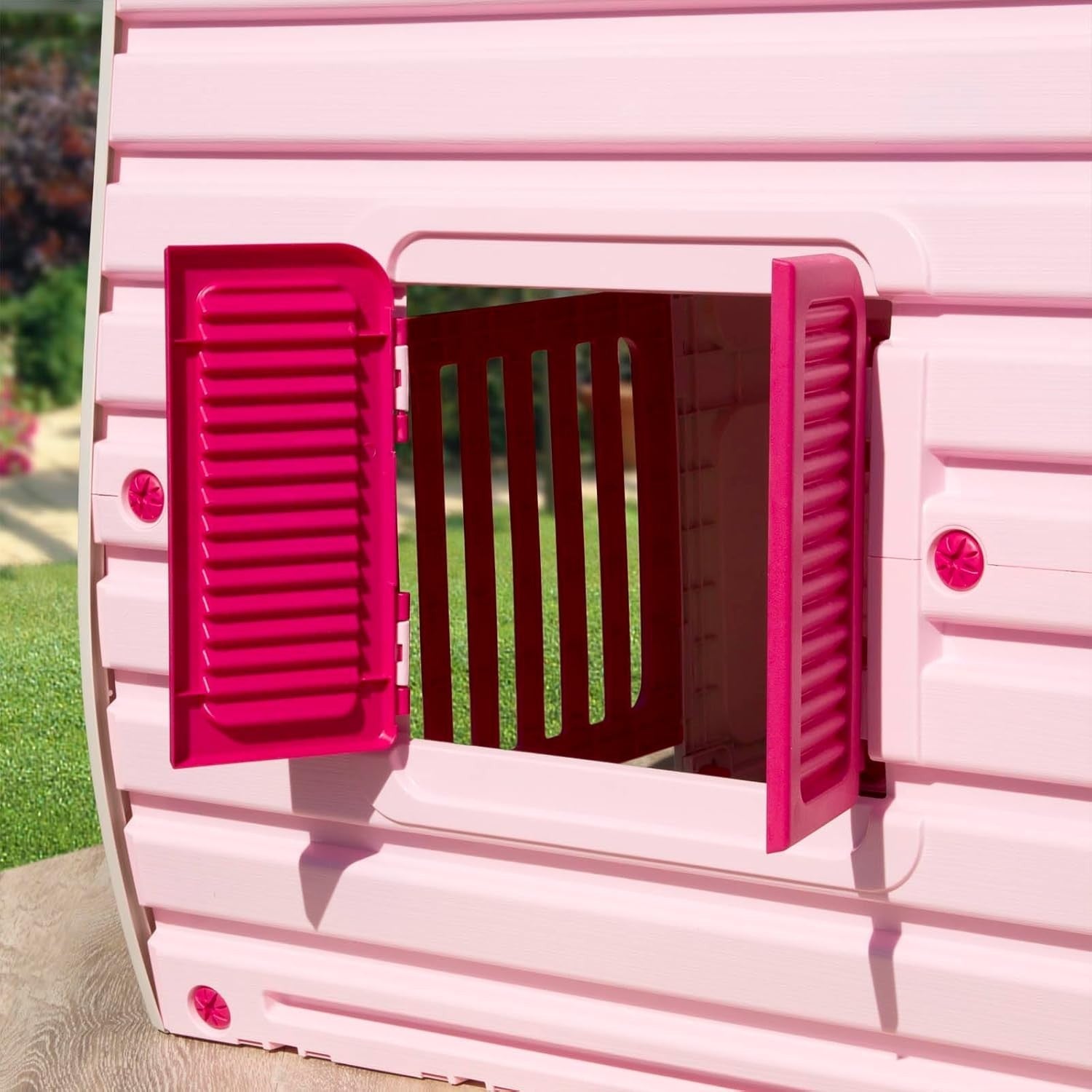 Pink Kids Playhouse Wendy House Indoor Outdoor Plastic Garden Fun