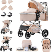 All Terrain 3in1 Baby Pram Pushchair Car Seat System Fold Flat 0–4Y