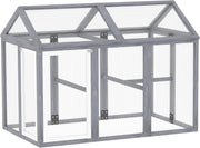 Grey Wooden Chicken Run Outdoor Modular Pet Enclosure Lockable 1–3 Hens