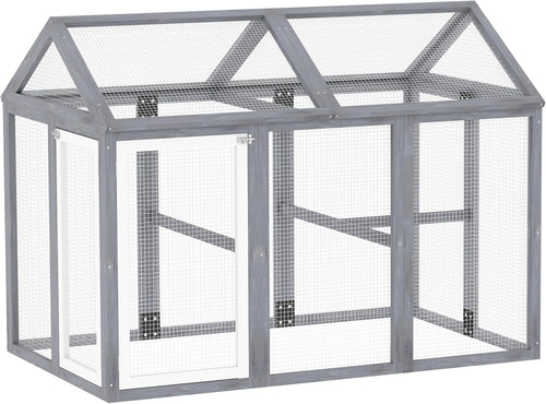 Grey Wooden Chicken Run Outdoor Modular Pet Enclosure Lockable 1–3 Hens
