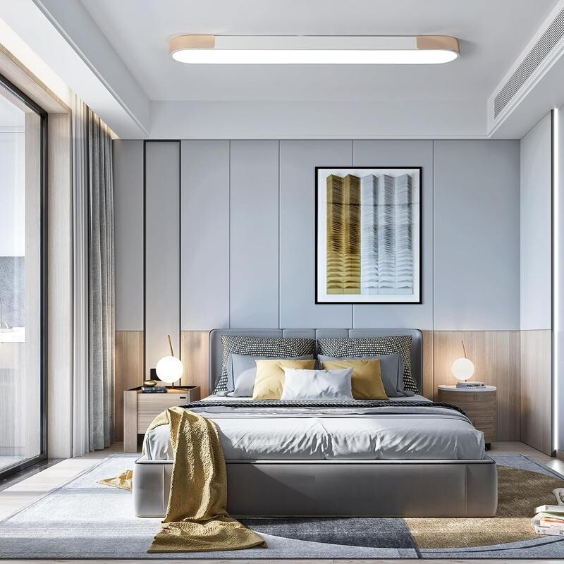 100CM Dimmable LED Ceiling Light Gold Remote Flush Mount Lamp 2880LM