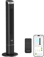 42" Smart Tower Fan with Remote & WiFi App Control 50W Quiet Cooling – Black