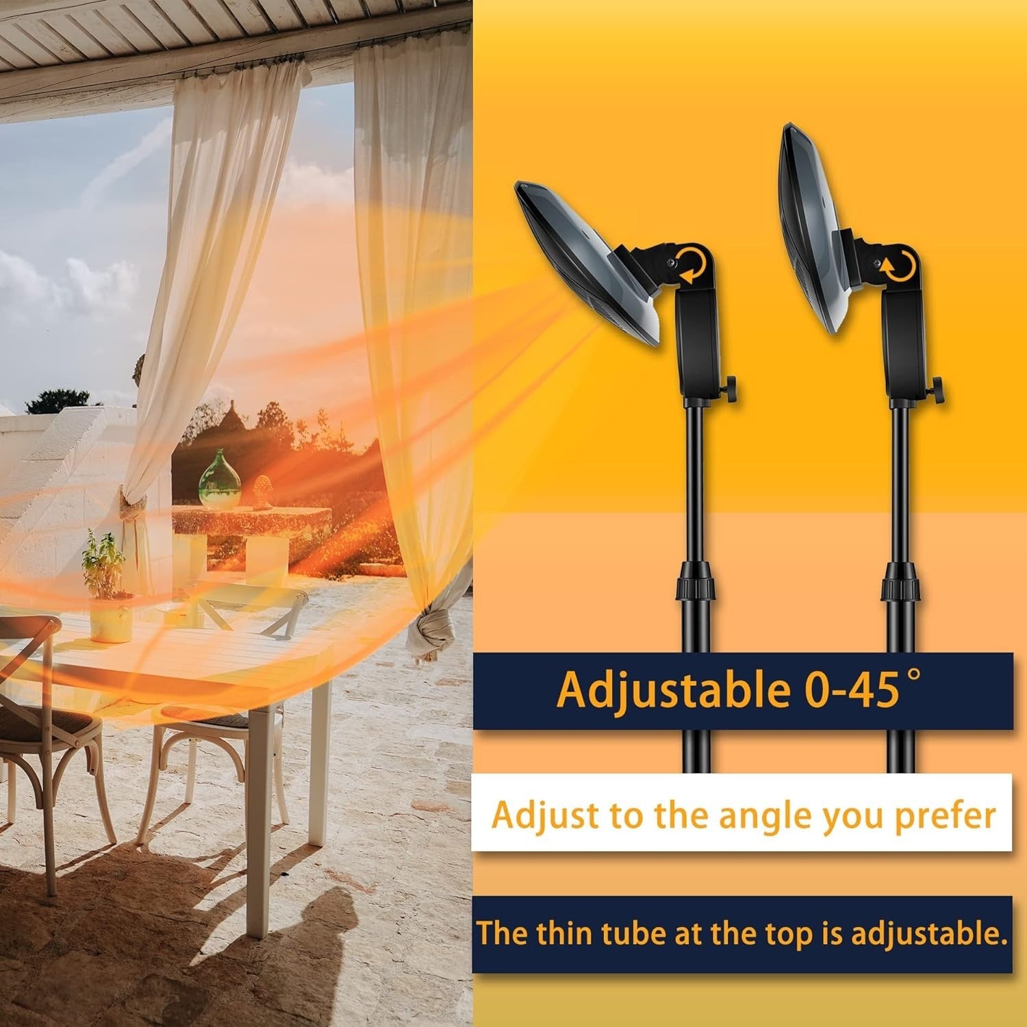 Outdoor Quartz Patio Heater 2000W Waterproof Radiant Heat | Fast Warmth