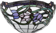 Stained Glass Wall Light Tiffany Style 7x13 Inch Elegant Vintage Lamp