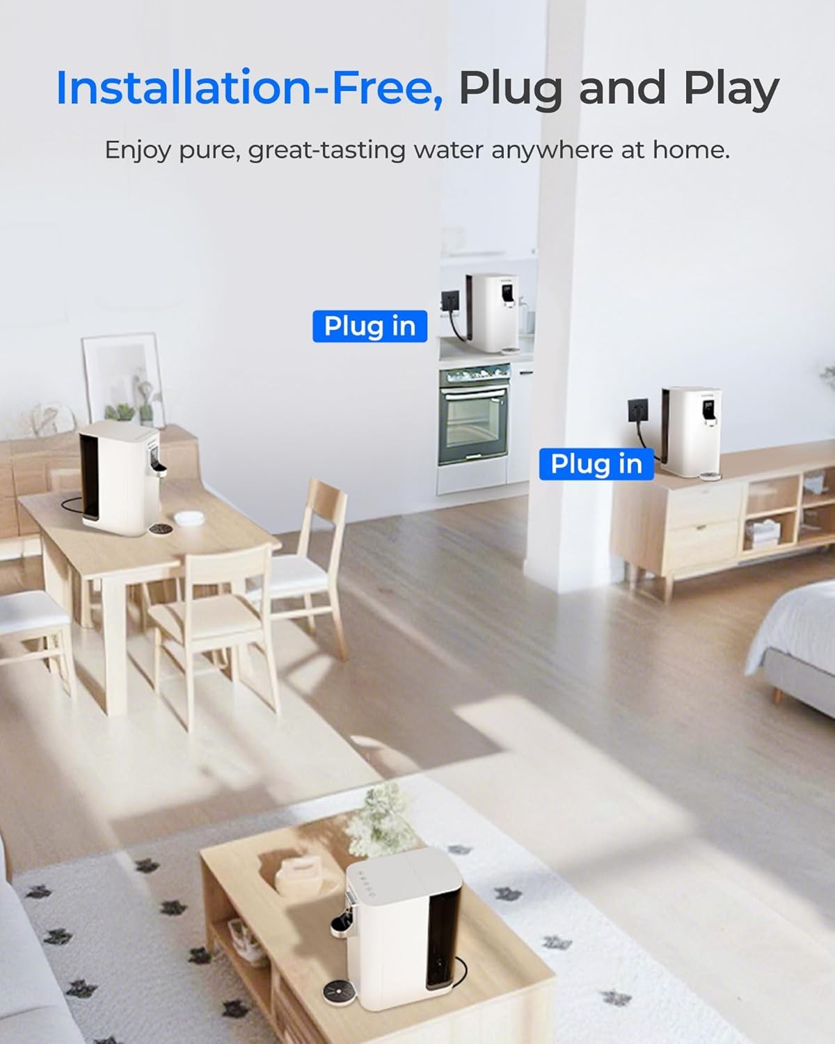 Reverse Osmosis Hot Water Dispenser UV Mineralised Countertop Filter