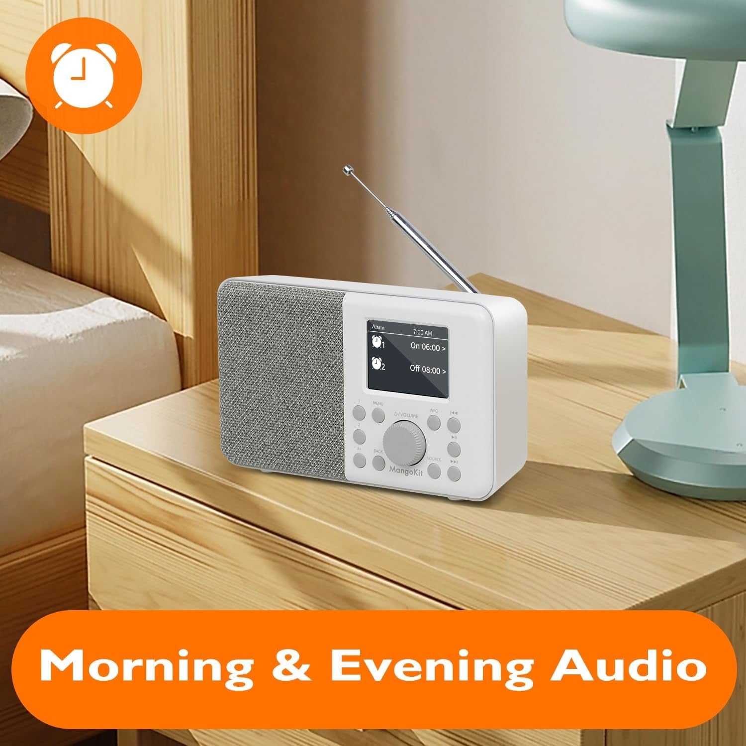 DAB DAB+ Digital Radio Bluetooth Portable Alarm Colour Display Battery