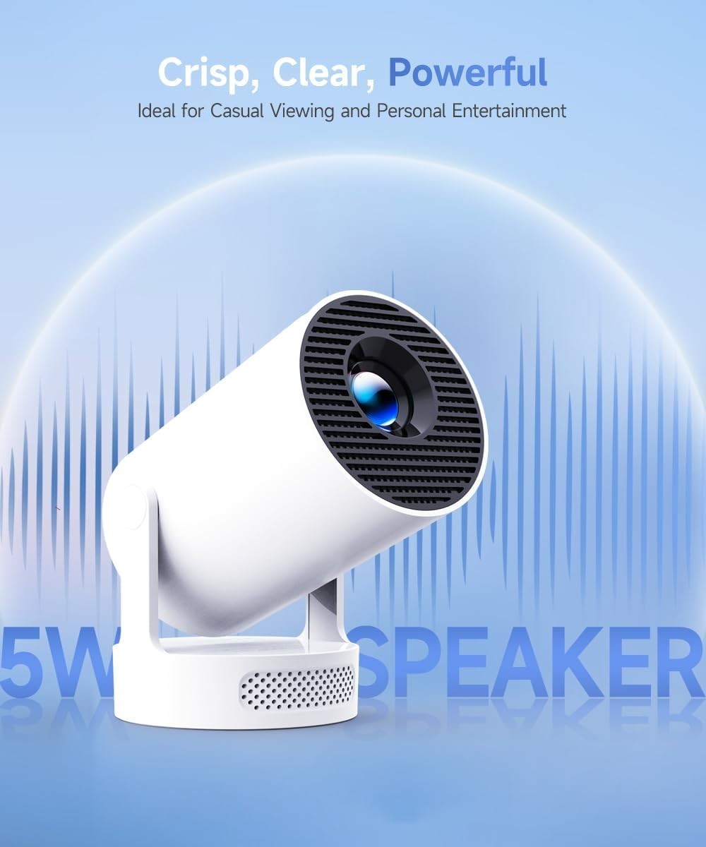 1080P Smart WiFi 6 Mini Projector Bluetooth 8000 Lumens Portable Cinema