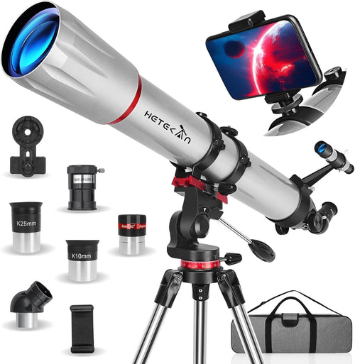 90mm Aperture 900mm Refractor Telescope for Kids & Adults - Grey