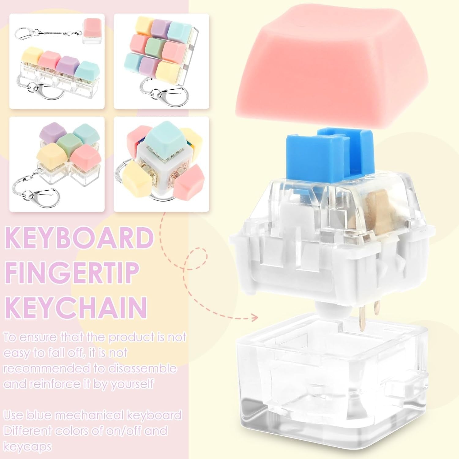 5pcs Keyboard Clicker Fidget Toys Mechanical Key Stress Relief Set