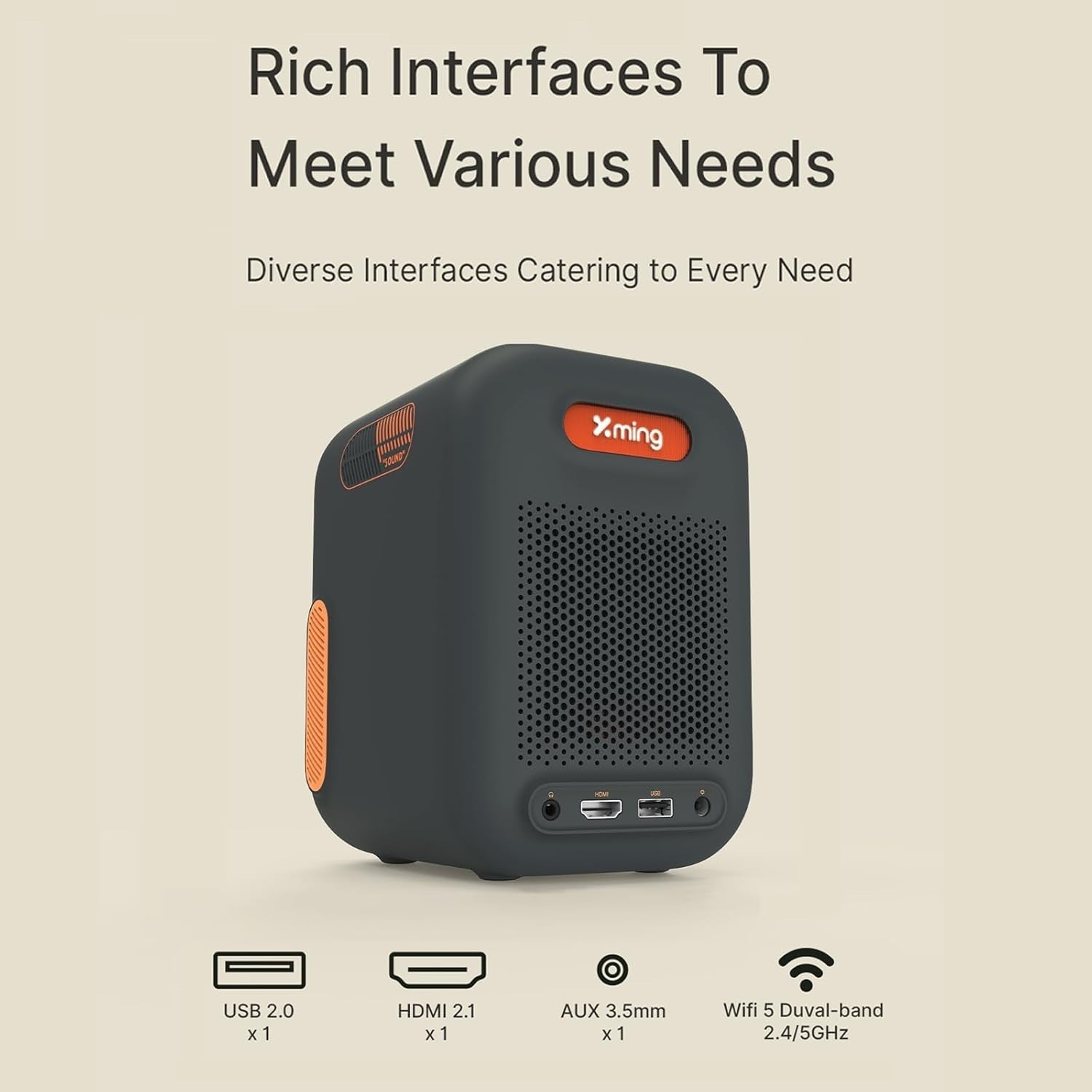 Portable 1080P Smart Projector Google TV Auto Focus WiFi Home Cinema