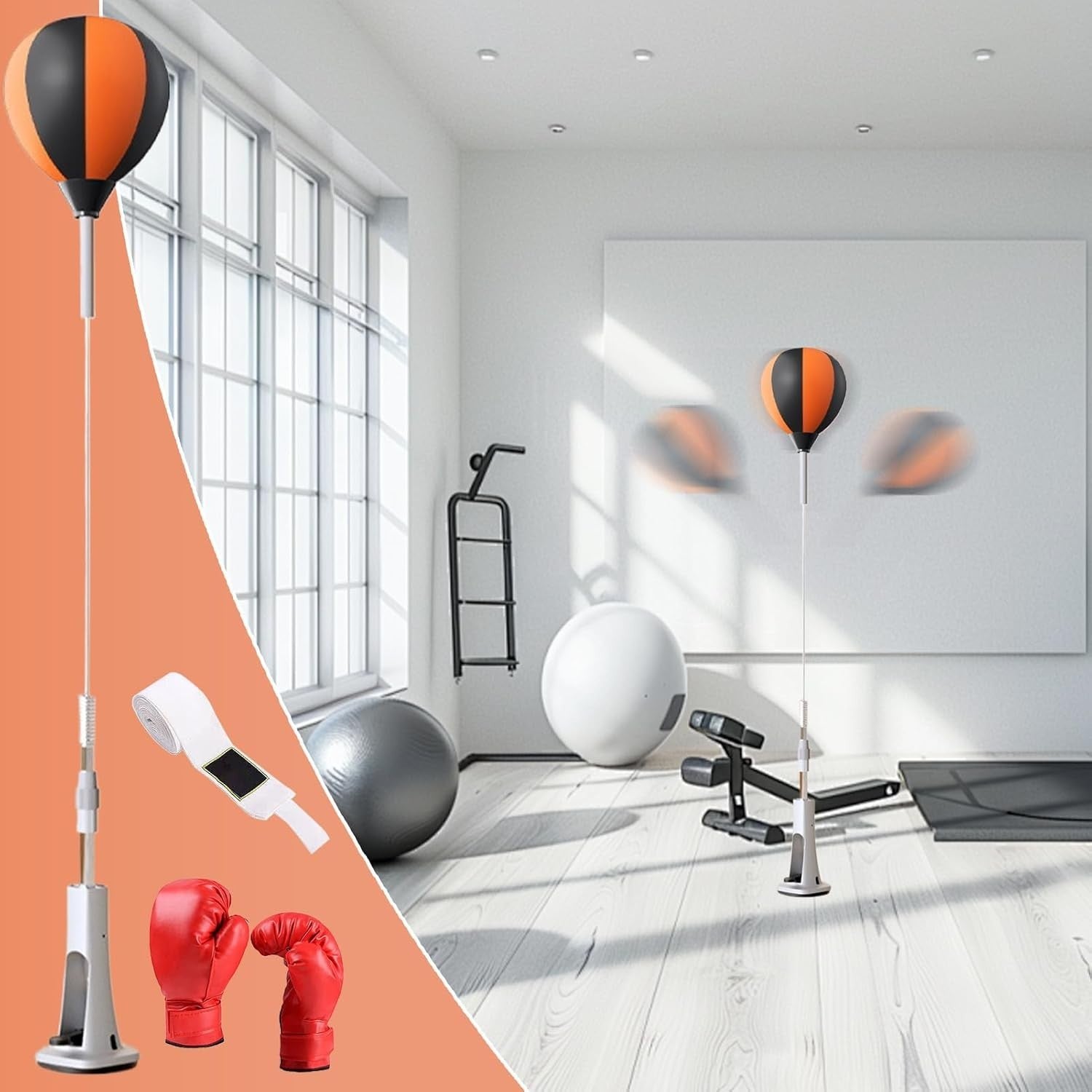 Adjustable Reflex Boxing Bag Stand Free Standing Speed Trainer