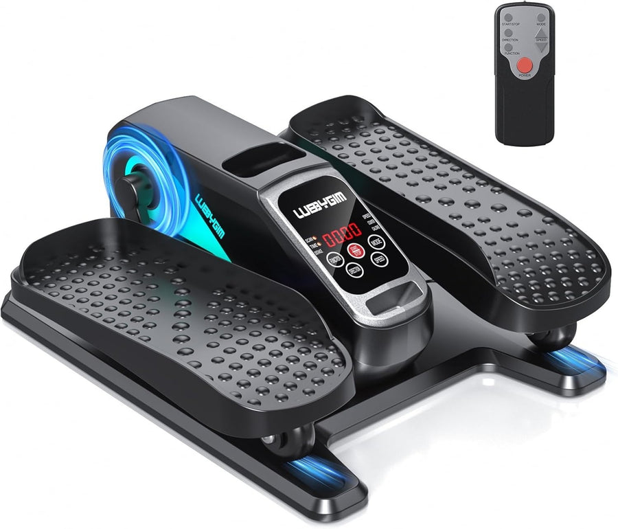 Portable Under Desk Elliptical Pedal Exerciser, 12-Speed Seated Cross Trainer