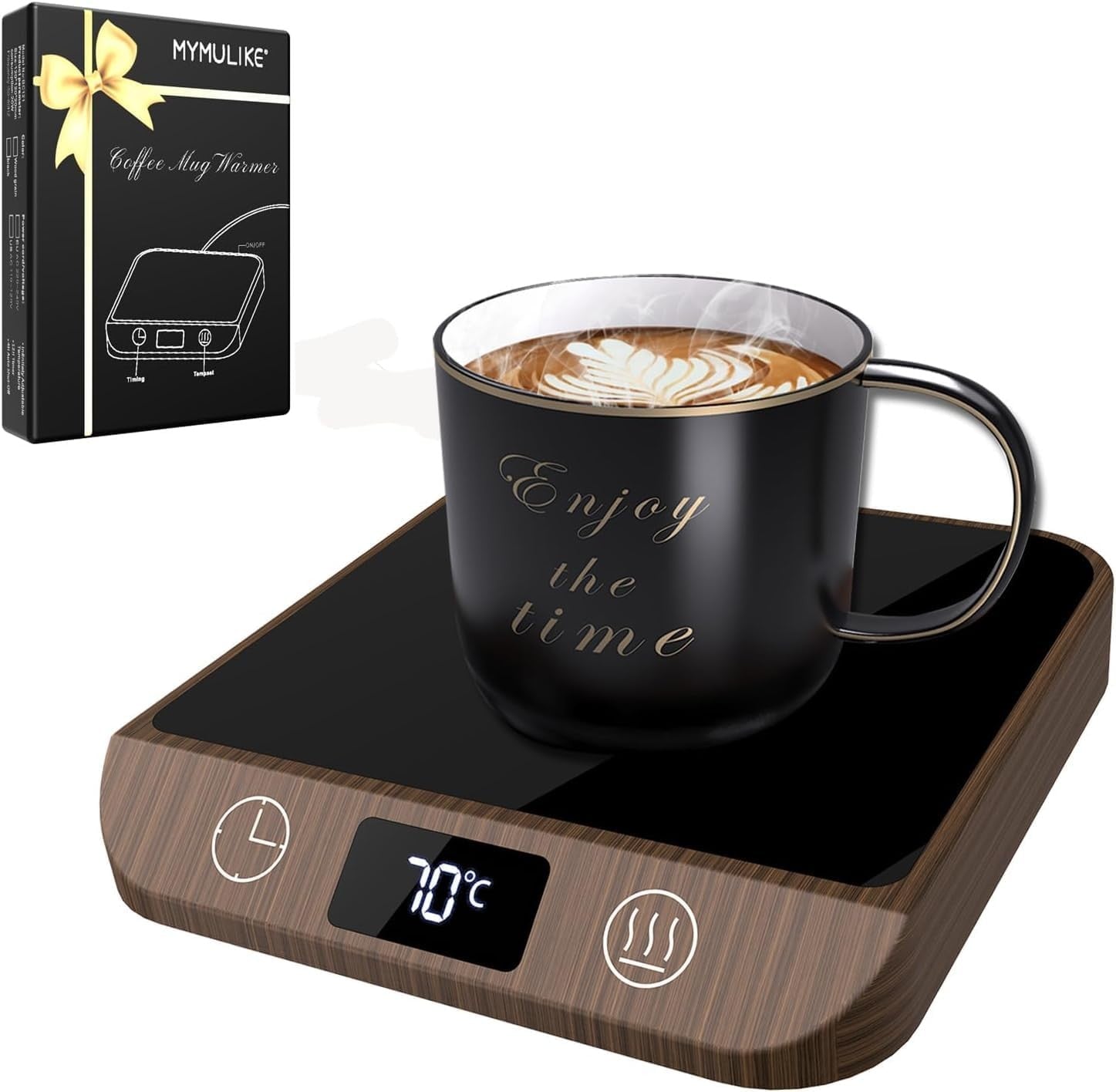 Coffee Mug Warmer 6 Temp LED Display Auto Shut Off Desk Heater Pad